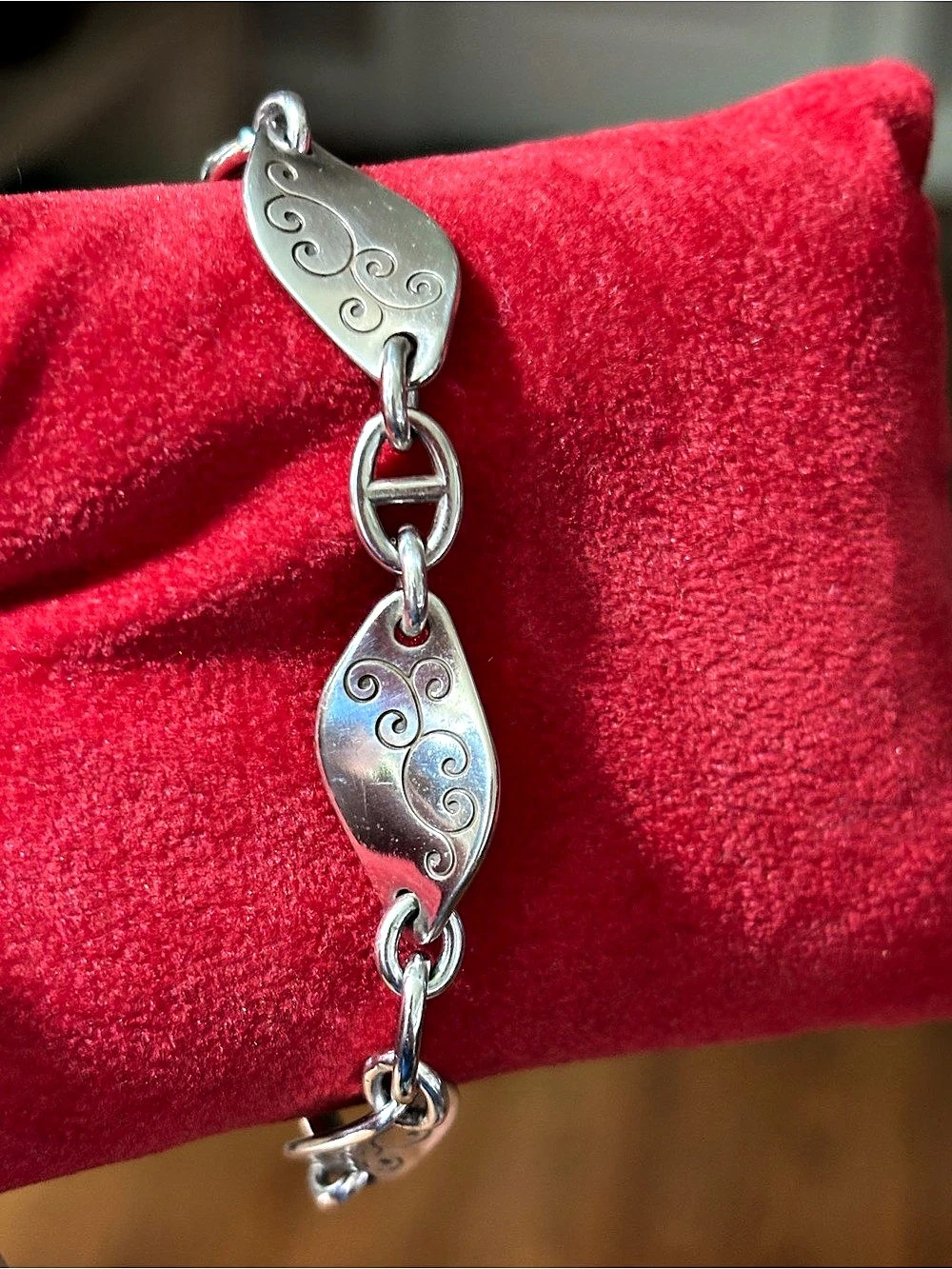 Brighton Twirl Twist Bracelet Silver Engraved Charm
